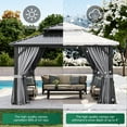 thumbnail image 2 of Clouddwell 12' x 12' Gazebo for Patio, Gazebo Pergola with Sloped Roof, Large Wall-Mounted Heavy Duty Awnings, for Deck, Patio and Backyard,Gray, 2 of 7