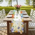 thumbnail image 4 of Table Runners 90 Inches Long Dress Scarves, Spring Wildflowers Farmhouse Coffee/Dining/Kitchen Table Runner for Living Room, Watercolor Tulip Floral Leaf Plant Yellow 13x90 Inch, 4 of 9
