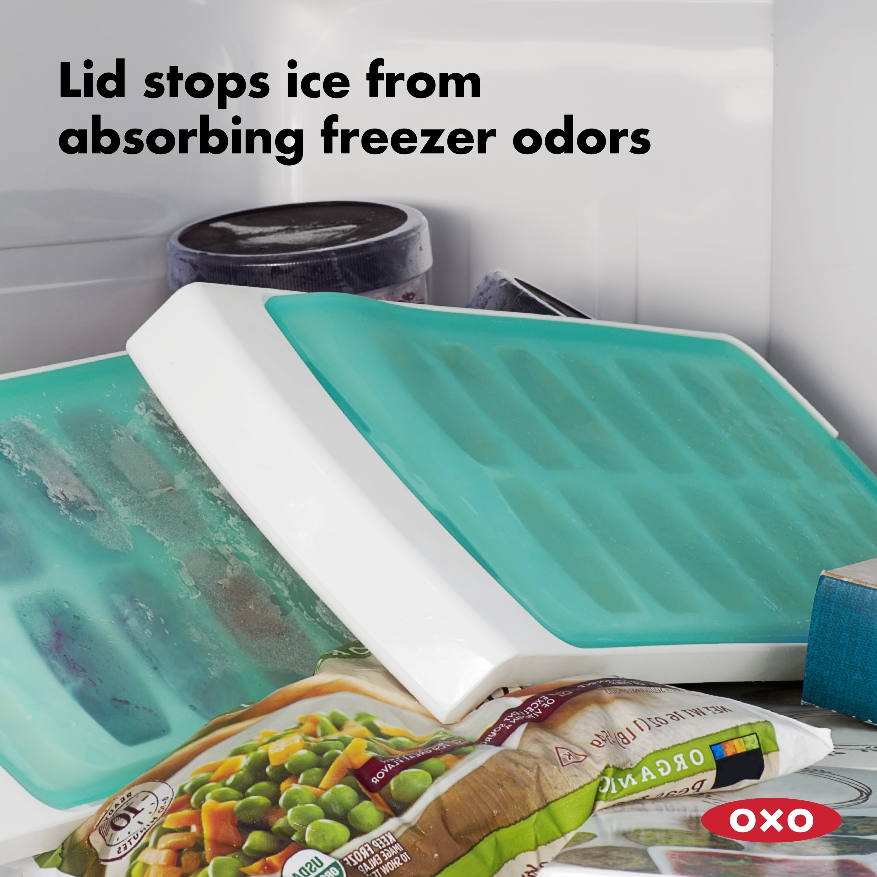 (3 pack) OXO Softworks No-Spill Rectangular Ice Cube Tray