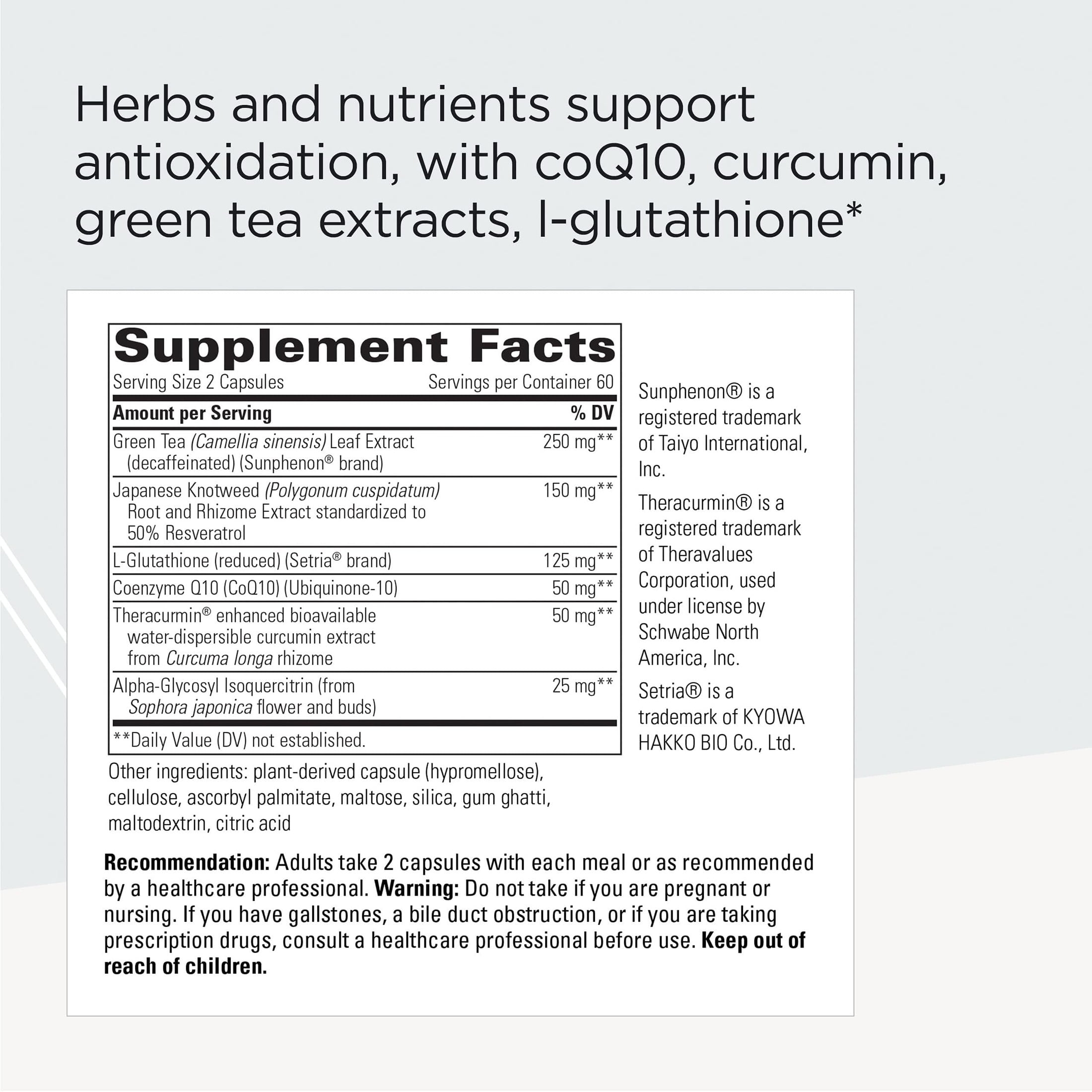 Integrative Therapeutics ProThrivers Wellness Flavonoid Complex - Supports Healthy Antioxidant Pathways - With CoQ10, Curcumin Extract, Green Tea Extract and L-Glutathione - Dairy Free - 120 Capsules