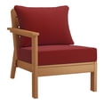 thumbnail image 4 of WestinTrends Avalon Outdoor Patio HDPE Loveseat Sofa with Patio Cushions, Teak/Red, 4 of 5