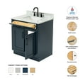 thumbnail image 2 of Ariel Hepburn 31 In. Rectangle Sink Vanity With 0.75 In. Carrara White Countertop In Midnight Blue, 2 of 9