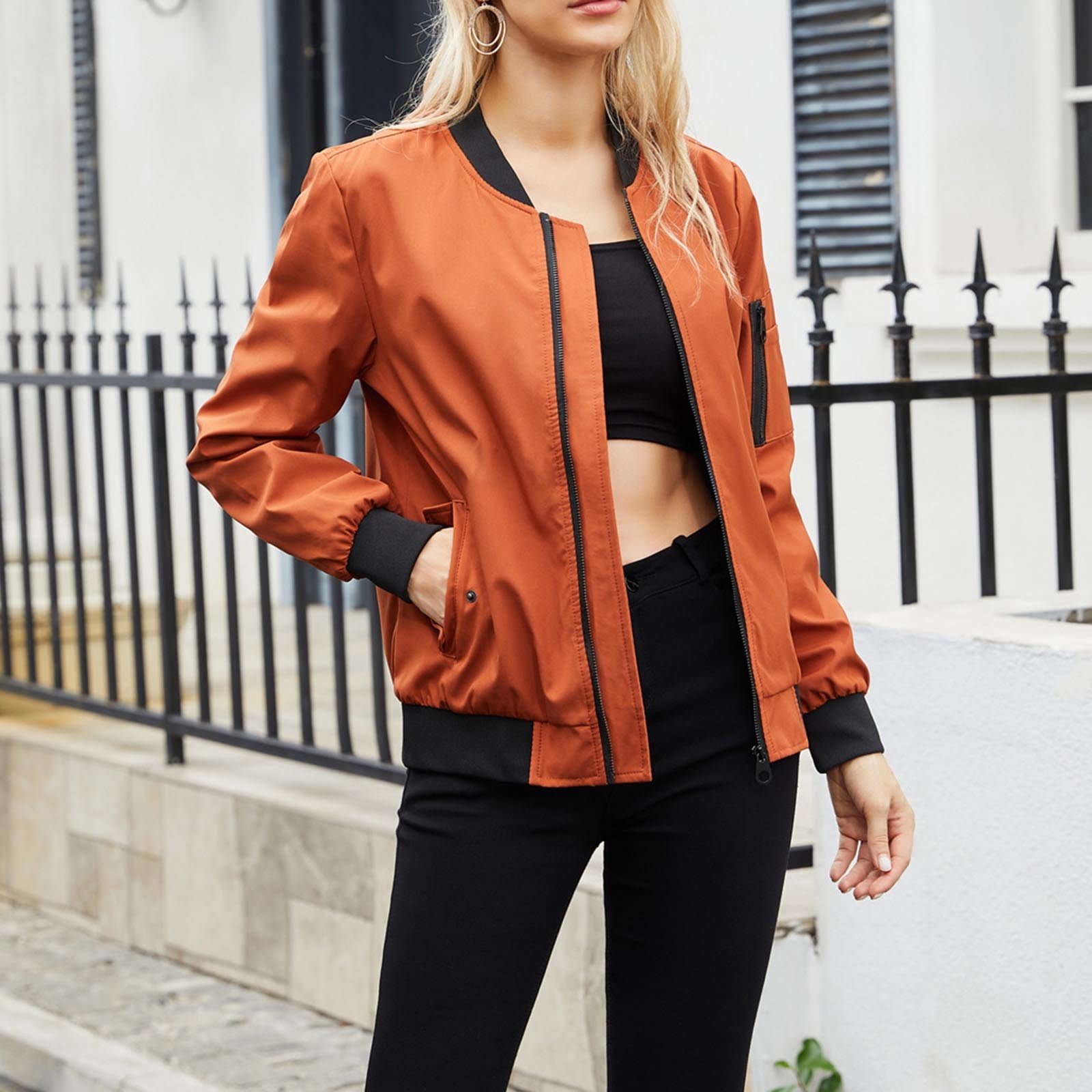 EGNMCR Womens Plaid Shacket Jacket Womens Jackets Lightweight Zip