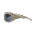 thumbnail image 3 of Hedgehog Fur Carving Retro Wrap Thick Temple Plastic Sunglasses Khaki - Black, 3 of 4
