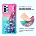 thumbnail image 3 of for Samsung A23 Case,Galaxy A23 5G Case,with HD Screen Protector,Gradient Quicksand Glitter Liquid Floating Waterfall Durable Girls Cute Phone Case for Samsung Galaxy A23 5G (Pink/Teal), 3 of 7