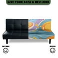 thumbnail image 5 of SCRAWLGOD Tie-Dye Print Multicolor Stretch Armless Futon Cover Futon Slipcover Non Slip Sofa Bed Cover Furniture Protector with Elastic Bottom, Machine Washable, 5 of 7