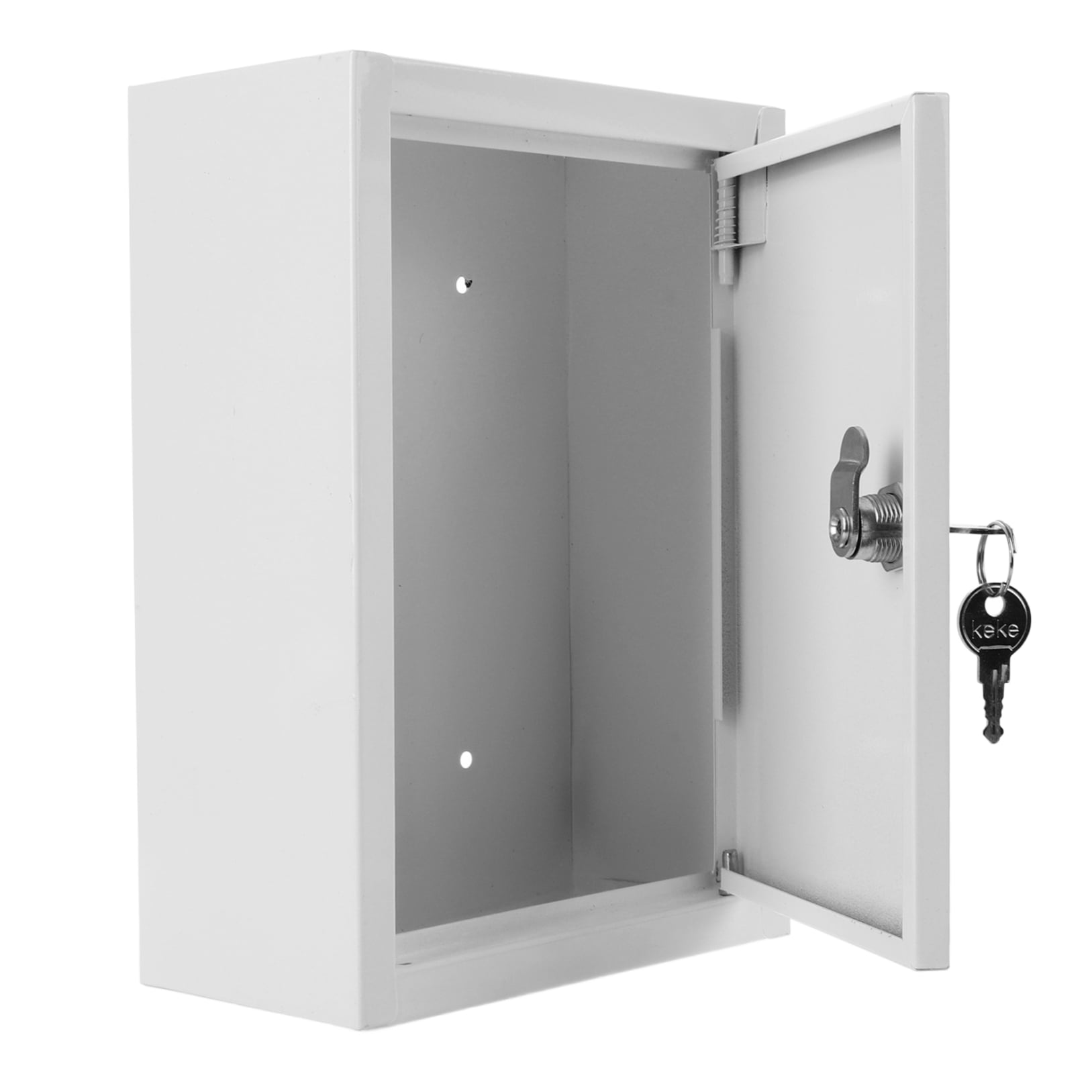 ELAYARD White Wall-Mounted Locking Mailbox, Painted Steel, Secure Mail Storage for Home, Office, and Outdoor Use, 1 Set
