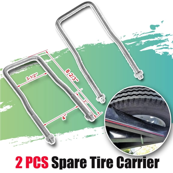 ELITEWILL 2X Spare Tire Carrier U-Bolt Holder Bracket Side Mount 4/5 Lug Zinc Plated NEW