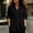 #0416-Black, variant on TaTaai Women‘s Mandarin Collar V-Neck Long Sleeve Button Down Linen Blouse Casual Loose Top for Spring Summer Daily
