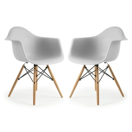 Orange Mini Mitt Chair - Poly and Bark Vortex Arm Chair in Harbor Grey(Set of 2)