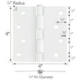 thumbnail image 2 of Design House 6-Pack 4" H x .25" Radius Butterfly Interior/Exterior Door Hinges, White, 2 of 12