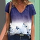 thumbnail image 2 of Camisetas con estampado floral con cuello en V para mujer Blusas femeninas cómodas a la moda Tops OAVQHLG3B Store  lin121212, 2 of 4