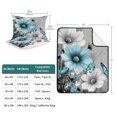 thumbnail image 4 of 3 Pieces Twin XL Quilt Set,Blue White Daisy Butterfly Soft Bedding Sets with 1 Quilt & 2 Pillow Shams,Floral on Gray Background Summer Bedspread Lightweight Coverlet Comforter, 4 of 4