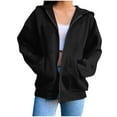 thumbnail image 6 of SEAOPEN Clearance 2024 Oversized Sweatshirts for Women Fleece Hoodies Y2K Zip Up Jacket Loose Baggy Sweatshirt Athletic Workout Hooded Jackets S-XXL, 6 of 6
