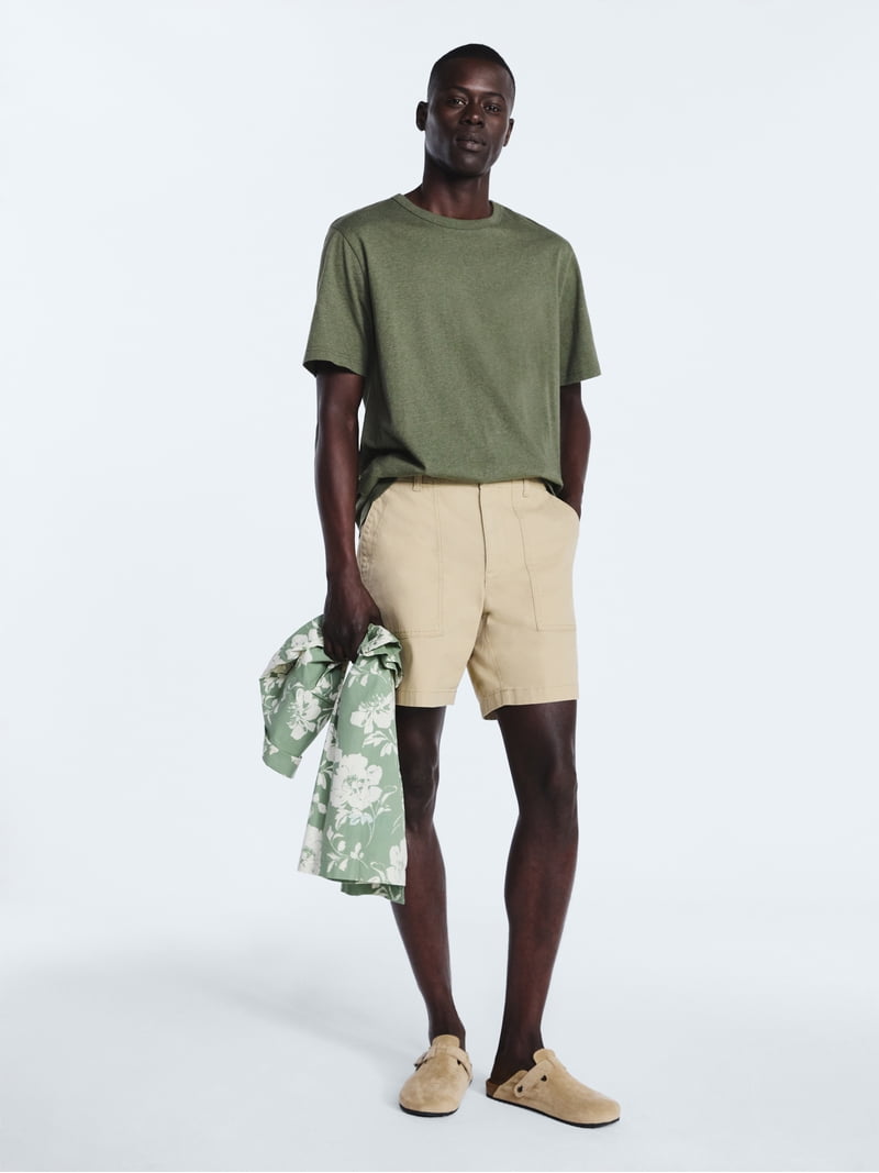 Free Assembly Men's Everyday Cotton Tee with Short Sleeves, Sizes
