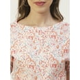 thumbnail image 5 of Moomaya Women Printed Crop Top, Front Knot Short Sleeves Round Neck Summer Top, 5 of 8