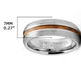 thumbnail image 3 of Metal Masters Mens Tungsten Wedding Band Whiskey Barrel Wood Engagement Ring 7mm Comfort-Fit, 3 of 5