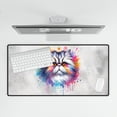 thumbnail image 4 of Watercolor Drip Persian Pop Art Colorful Portrait Artwork Desk Mat Full Keyboard Mouse Pad Cat Lover Kitten Owner Gifts Large Mousepad - 01009, 4 of 5