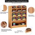thumbnail image 1 of Wooden Desk Organizer, Easy To Assemble And Clean For Multi Functional Use (Cherry Wood), 1 of 4