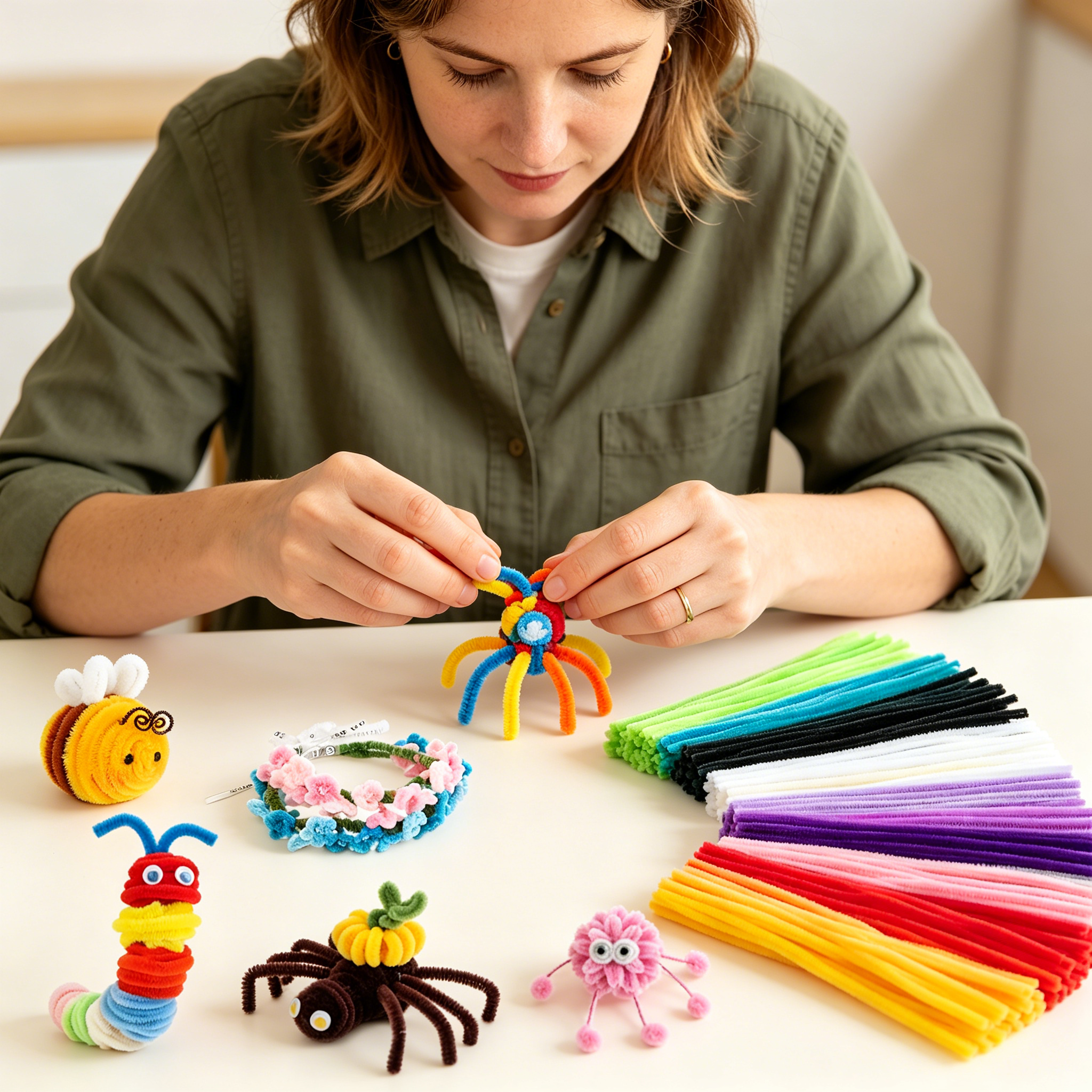 CCOCC 2026 New 1200Pcs Pipe Cleaners Craft,Pipe Cleaners Bulk for Arts&Crafts Supplies Multi-Color Chenille Stems Diy Project Room Decor,Christmas Decorations Creative Toys Gift(12Inch6Mm,48Colors)
