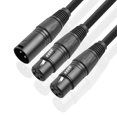 thumbnail image 2 of Cable Adaptador 50cm 3 pines XLR macho a doble hembra Y divisor adaptador convertidor de cable negro Tmvgtek Para estrenar, 2 of 4