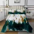 thumbnail image 3 of Teal Bedspread Twin Size Graffiti Ombre Quilt Set, Brush Strokes Oil Painting Coverlet Set Modern Contemporary Bedding Set, Chic Vintage Abstract Gradient Bed Cover 2 Pieces, 3 of 4