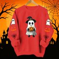 thumbnail image 7 of Womens Halloween Tops Cute Ghost Printed Crew Neck Long Sleeve Trendy Loose Spooky Festival Pullover Top Red M, 7 of 7