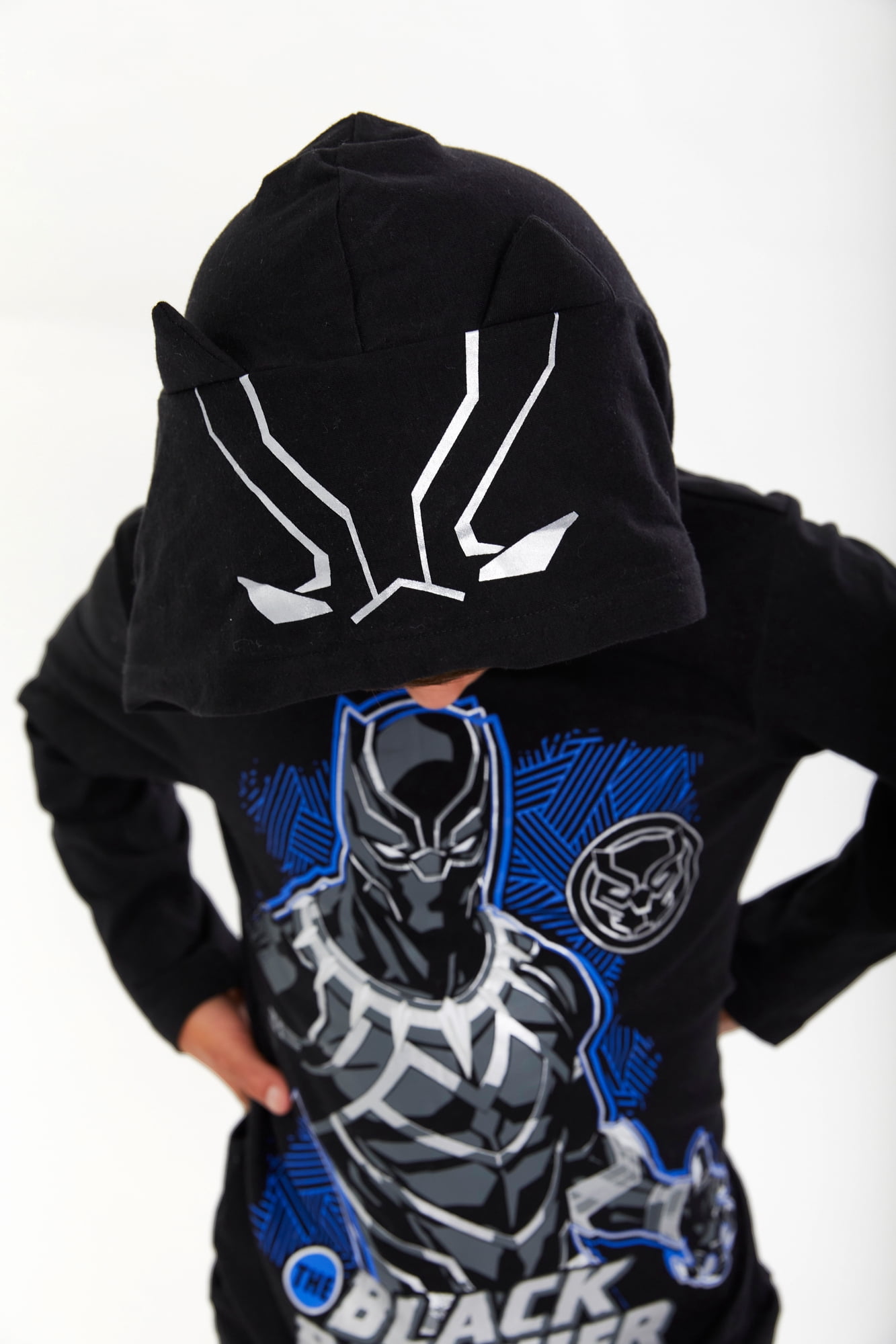 Black Panther Boys Hoodie and Joggers Cosplay Outfit Set, 2 Piece, Sizes 4-10