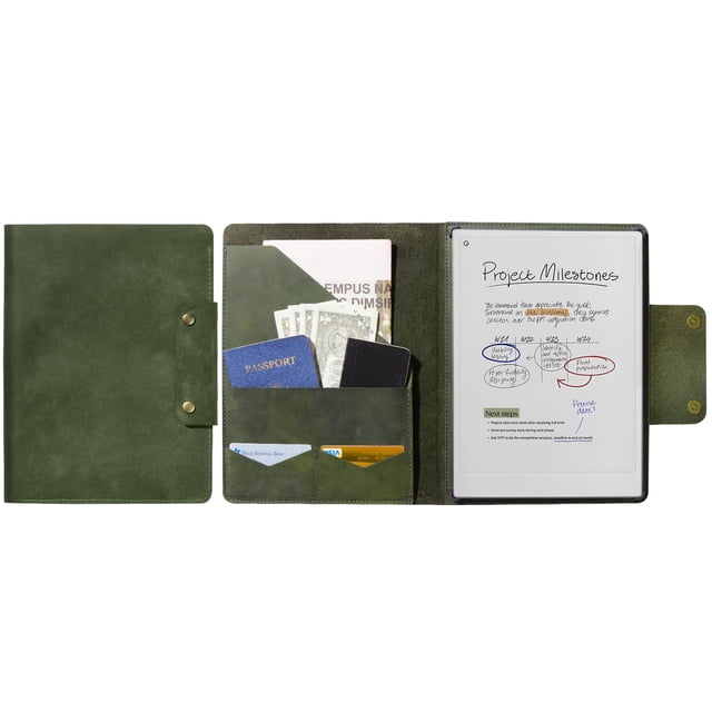 Funda de piel de vacuno auténtica CoBak Premium para Remarkable Paper Pro 11.8 (2024)