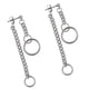 thumbnail image 4 of Pendientes de pernos prisioneros colgantes de hueco de cadena de acero inoxidable Hugo Pendiente de borla, 4 of 9