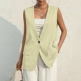 thumbnail image 3 of Bovxnpu Women's Button V-Neck Dressy Suit Vest Waistcoat Elegant Women's Solid Color Outerwear Sleeveless Vest Blazer, 3 of 8