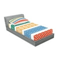 thumbnail image 2 of Ambesonne Ethnic Fitted Sheet & Pillow Sham Set, Coloful Greek Tiles, Twinxl, Multicolor, 2 of 2