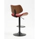 thumbnail image 4 of Banco Alto Ajustable Rojo para Barra, con Respaldo Acolchado y Base Metálica EKE Life, 4 of 5