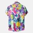 thumbnail image 4 of Hombres Casual Botones Playa Sin posicionamiento Estampado floral Turndown Camisa de manga corta Blusa Pompotops oipoqjl49153, 4 of 9