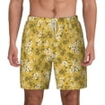 thumbnail image 2 of Picia Flower pattern Mens Swim Trunks with Compression Liner Stretch Beach Shorts Quick Dry with Zipper Pockets No-Chafing Board Shorts-3X-Large, 2 of 9