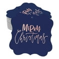thumbnail image 1 of Inkdotpot Pack Of 100 Merry Christmas Paper Tags DIY Craft Bracket Shape Real Rose Gold Foil Hang Tags, 1 of 6
