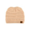 thumbnail image 4 of C.C Messy Bun Ponytail Beanie Cozy Winter Hat for Women and Teens, Brown, 4 of 4