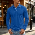 thumbnail image 2 of Mens Polo Shirt Long Sleeve Golf Shirt Lightweight UPF 50+ Sun Protection Quick Dry Moisture Wicking Collared Shirt Blue 3XL, 2 of 8