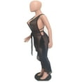 thumbnail image 3 of Haut Court à Capuchon pour Femmes en Maille Transparente, Style Bandage, pour Bikini, et Pantalon Legging à Volants, 3 of 5