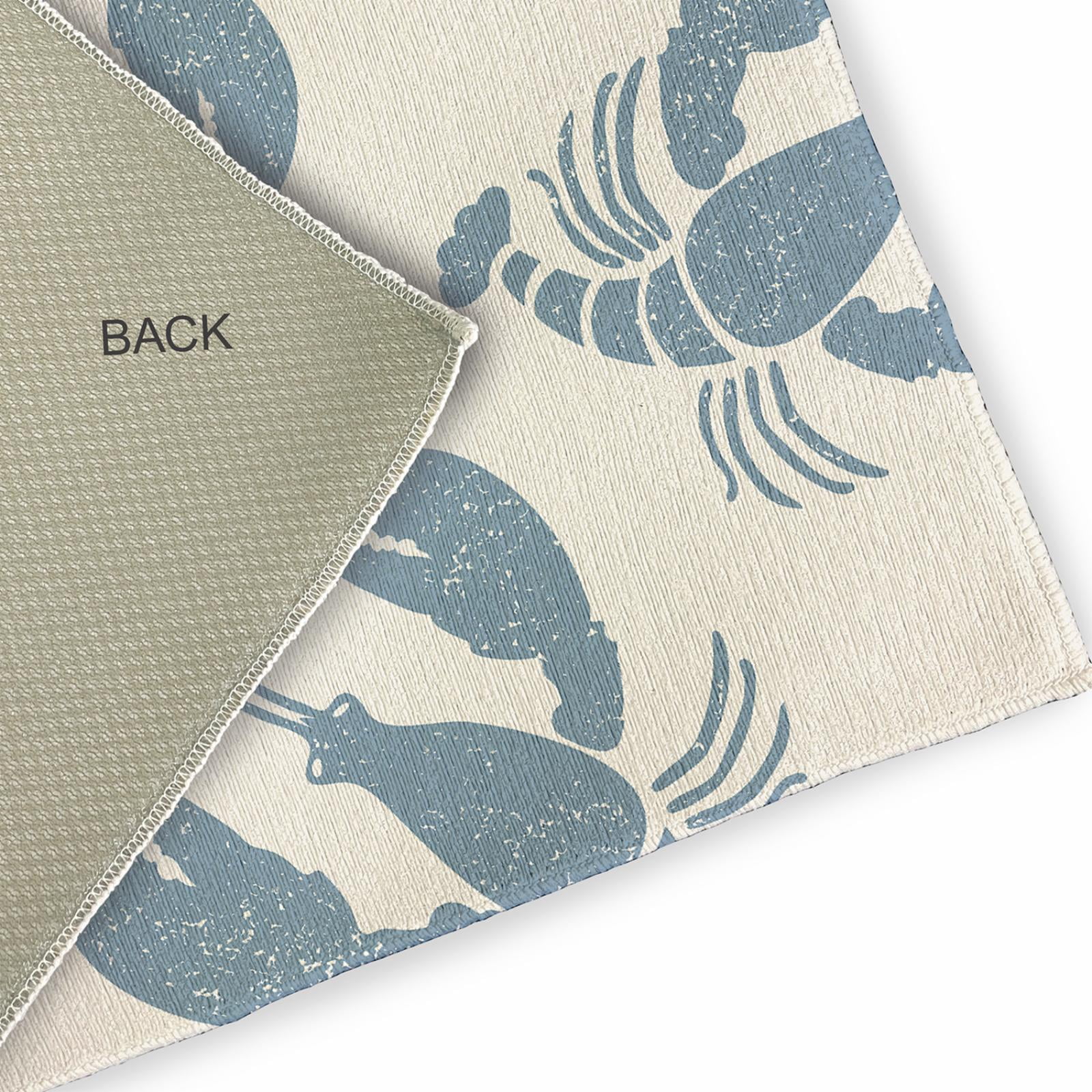 E by Design Lobster Fest Nautical Indoor/Outdoor Rug - Dusty Smoke - 2 x 3 ft.