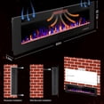 thumbnail image 2 of ZAFRO 60" Electric Fireplace with Remote Ultra-Thin & Quiet Wall-Mounted Recessed Heater, Adjustable 12-Color Flame, Brightness & Speed, 2 of 8