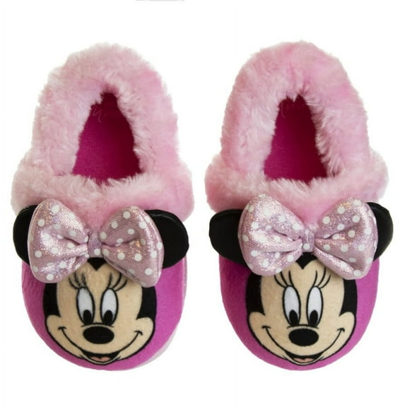 Disney Minnie Mouse "Happy Helpers" Girls Dual Sizes Slippers - Pink, 11-12