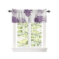 thumbnail image 2 of Kitchen Cafe Valance Curtain for Small Windows,Chrysanthemum Sketch Flowers Rod Pocket Valances Purple White Grey Blossoming Floral Window Treatment Panel for Living Room/Bedroom/Bathroom,60x18in, 2 of 9
