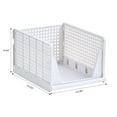 thumbnail image 4 of VECELO 4 Pack Stackable Plastic Storage Basket, XL-Size Foldable Closet Organizers and Storage Bins Drawer Shelf, Storage Container for Wardrobe Kitchen Bathroom Office, White, 4 of 4