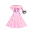 thumbnail image 1 of Robe Fille Licorne Rose Manches Courtes Décontractée Quotidienne 7 Ans, 1 of 7