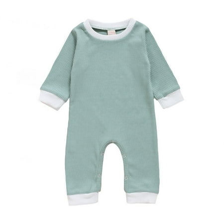 

Vikakiooze Newborn Infant Baby Boys Girls Long Sleeve Solid Romper Jumpsuit Clothes