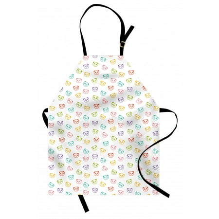 

Baby Apron Funny Panda Bears Colorful Cute Animals Cheerful Smile Wild Kids Nursery Baby Concept Unisex Kitchen Bib Apron with Adjustable Neck for Cooking Baking Gardening Multicolor by Ambesonne