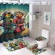 thumbnail image 1 of Juego de 4 cortinas de ducha Ninjago con alfombrillas antideslizantes, tapa de inodoro y alfombrilla de baño, cortina de ducha impermeable con decoración de dibujos animados para baño con 12 ganchos,, 1 of 8