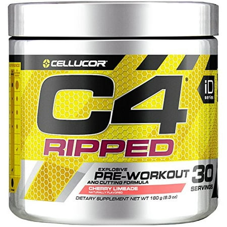 Cellucor C4 Ripped Pre Workout Powder, Thermogenic Fat Burner & Metabolism Booster for Men & Women, Cherry Limeade, 30 (Best Workout For Stomach Fat)