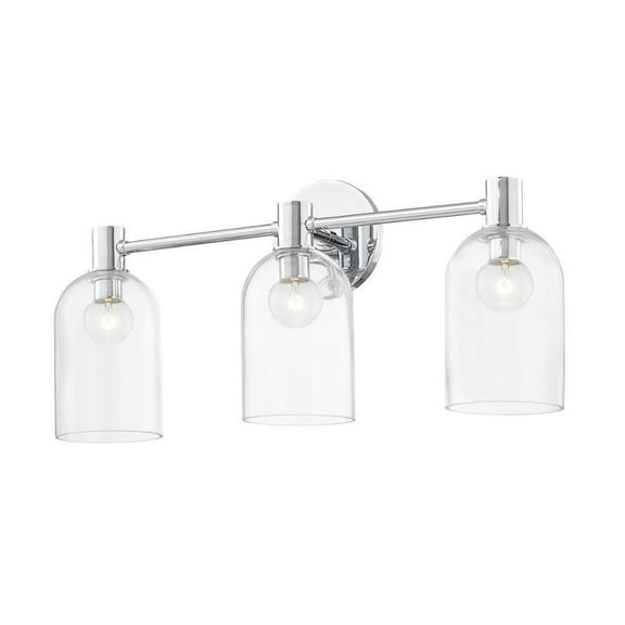 3 Light Bathroom Light Fixture-9.75 inches Tall and 21.75 inches Wide-Polished Chrome Finish Bailey Street Home 735-Bel-4927032